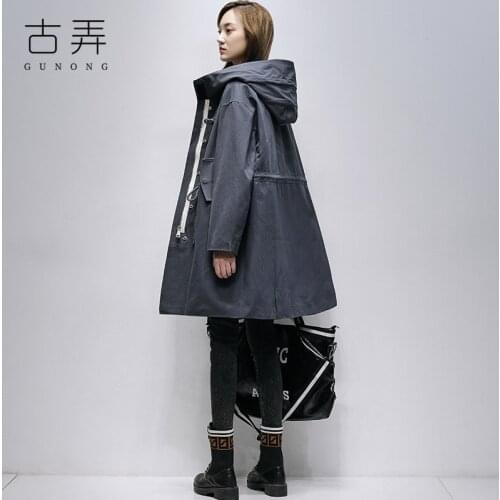 Windbreaker Womens Middle Long 2021 Spring New Korean Loose This Year Popular Spring and Autumn Coat Early Spring Coat Trend