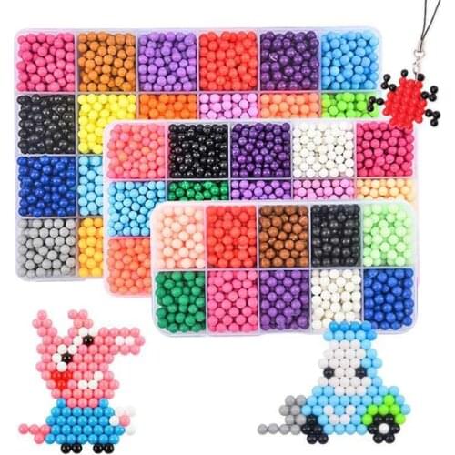 1set Magic Hama beads DIY Art Craft Toy For Kids children Creative Water Sticky Bean Toys Boy Girl Education Handmade Toys Gift