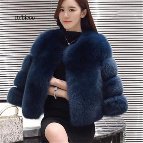 New imitation fox fur faux fur winter womens coat large size Korean version of the self-cultivation short female fur coat