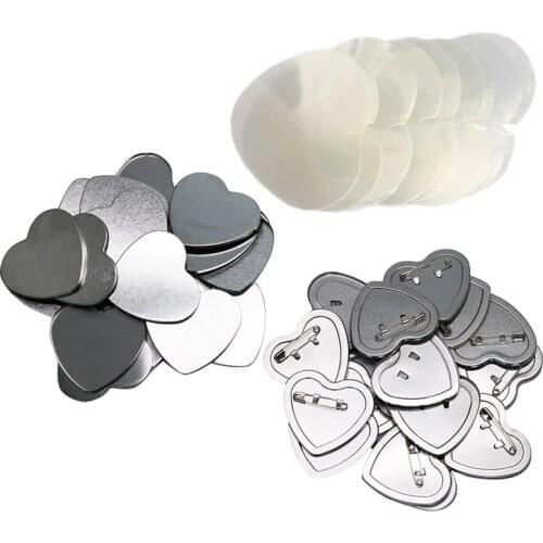 100pcs heart badge button maker 57*53MM button badge blank raw material