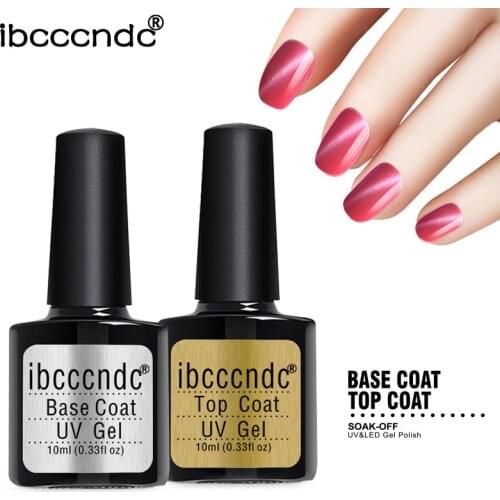 2pcs Glass Bottle 10ml Base And Top Coat Long Lasting Base Top Gel For Nail Gel Polish Vanish Uv Led Gel Nail Art Salon Use