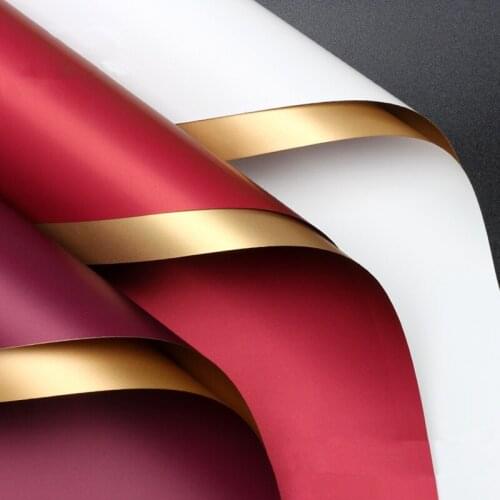 20pcs Gold Side WaterProof Flower Wrapping Paper Gift Packing Paper Bouquet Floral Supply Xmas Party Gift Favors Decor