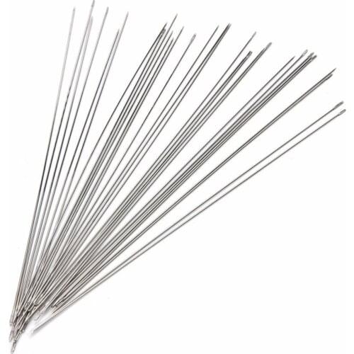 30Pcs 120mm Beading Needles Threading String/Cord Jewelry Tool Tweezers Vise Glue Gun Pliers Ring Sizer Graver Jewelry Tools