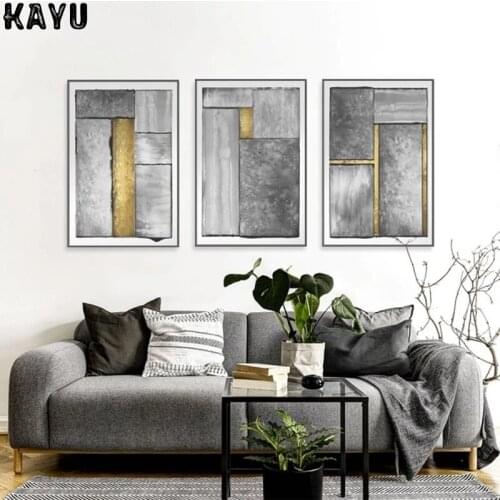 Frameless Ioni Gray Modern Minimalist Decorative Painting Hotel Entrance Living Room Wall Painting Model Room Mural Core