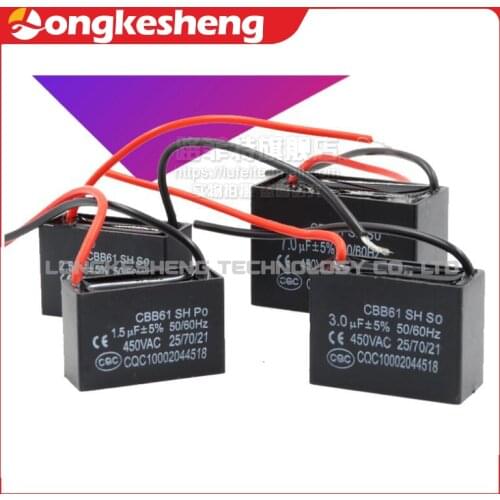 CBB61 fan start capacitor 0.8uf/1uf/1.2uf/1.5uf/1.8uf/2.5uf/3uf/3.5uf/4.5uf/6uf/7uf/8uf/10UF/12uf/15uf/16uf/18uf/20uf/25uf 450V