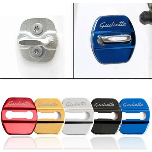 Auto Door Lock Protection Covers Accessories Car Styling Case For Alfa Romeo Giulietta Stelvio Emblems Buckle Car-Styling