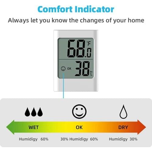 Humidity Gauge Indoor for Home Digital Thermometer with Temperature Humidity Monitor AAA Battery Powered Not Included