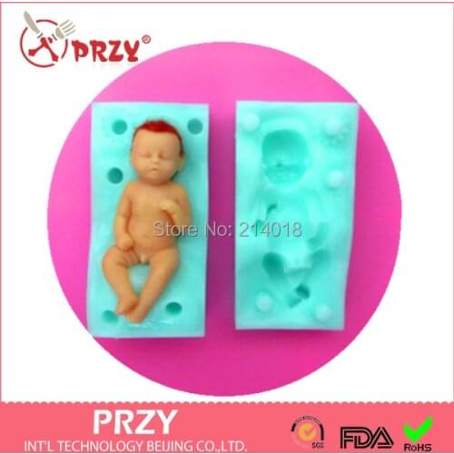 PRZY Sleep Baby Cake Decoration Silicone Mold Mold Moulds Fondant Silicon Rubber Eco-friendly 001