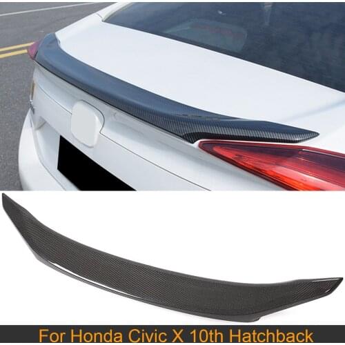 For Civic Rear Trunk Spoiler Wing For Honda Civic 10th X 2016 - 2019 Car Rear Trunk Boot Lid Lip Wing Spoiler Carbon Fiber
