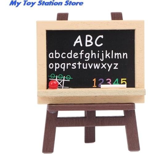 1 Set Simulation English Easel Drawing Board Dollhouse Decor DIY Craft Kids Toys Birthday Gift