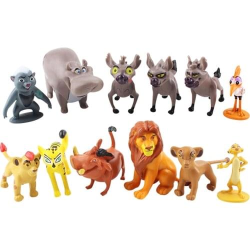12pcs Cartoon The Lion Guard King Kion Simba PVC Action Figures Bunga Beshte Fuli Ono Figurines Doll Kids Toys for Children Boys