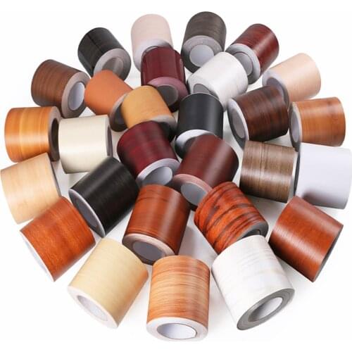 Hot Sale Waterproof Self-adhesive PVC Waist Line Wallpaper Wood Grain Wall Border Stickers Skirting Line Vinyl Decals Home Decor