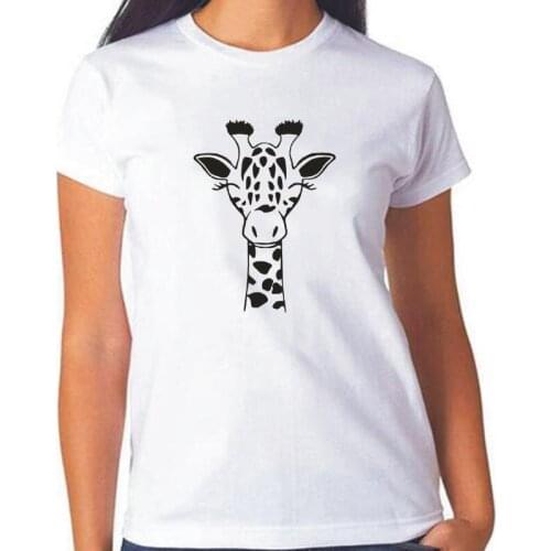 Hipster Tee Shirt Femme Summer Short Sleeve Fashion Giraffe Print Women Tshirt Cotton Harajuku Casual T-shirt Top Camiseta Mujer