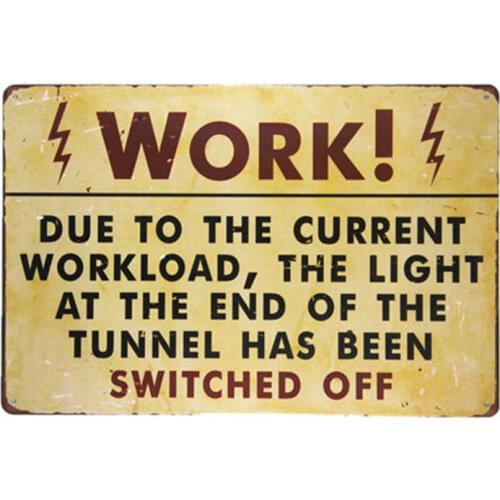 WORK DUE TO THE CURRENT metal plaque garage wall art poster wall decorations for bedroom