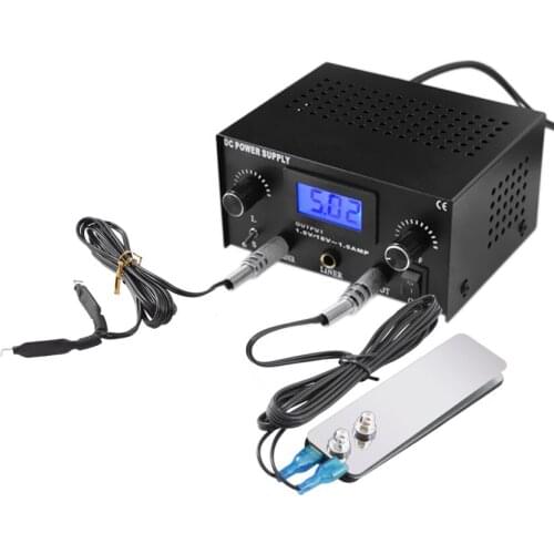 Tattoo Power Supply Kit with Foot Pedal Switch Controller Clip Cord Body Art Shader Liner Machine Digital LED Permanent Makeup