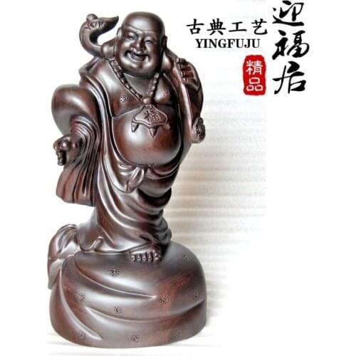 Maitreya Ruyi Buddha features red wood crafts boutique Wenwan ebony wood wooden Home Furnishing jewelry ornaments