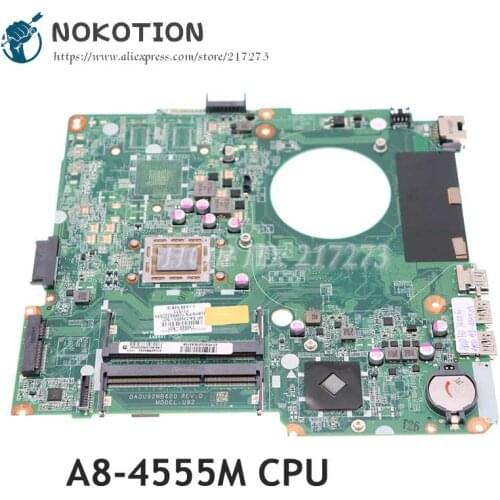 NOKOTION DA0U92MB6D0 736822-501 736822-001 739659-501 Laptop Motherboard For HP Pavilion 14-N MAIN BOARD A8-4555M CPU DDR3