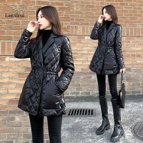 New Women Elegant Warm Down Jacket White Duck Jackets Autumn And Winter Coats Parkas Female Fashion Outwear