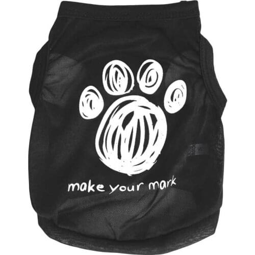Puppy T-shirt Clothes Cute Black Footprint Pet Dog Clothes Cartoon Clothing Summer Shirt Casual Vests for Small Pet Supplies