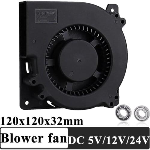 GDSTIME 120x120x32mm 120mm 5V 12V 24V Dual Ball DC Brushless Cooling Blower Fan for Receiver DVR Xbox Modem AV Cabinet Cooler