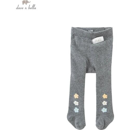 DBZ19323-3 dave bella autumn infant baby girls lolita floral leggings children fashion leggings