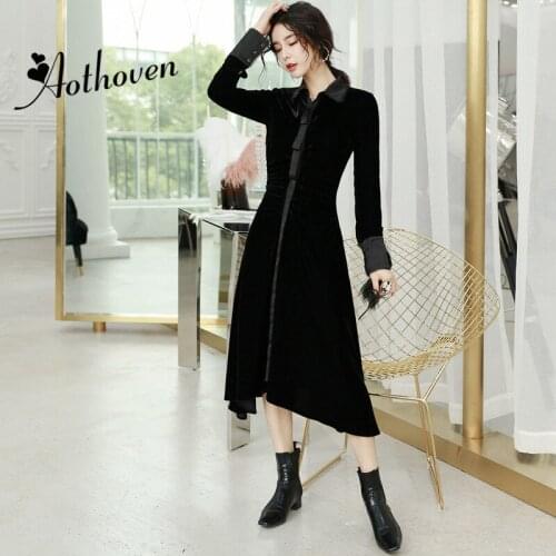 Spring A-Line Dresses Turn-down Collar Single-breasted Long Sleeve Dress Women Office Bodycon Sexy Party Ladies Dress Vestidos