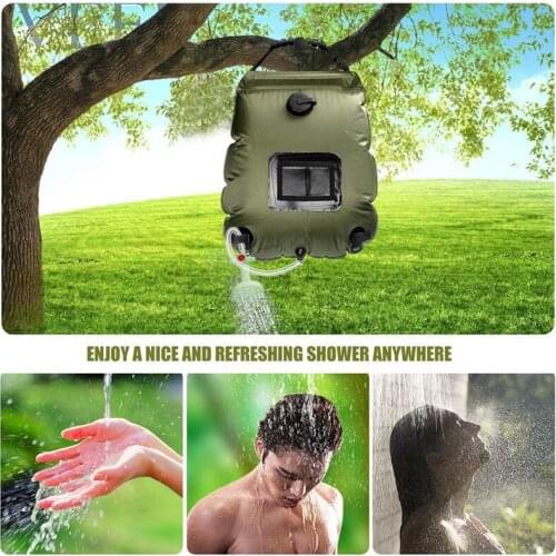 Portable Outdoor Solar Shower Bag Removable Water Bag with Shower Head For Camping Hiking Climbing S55
