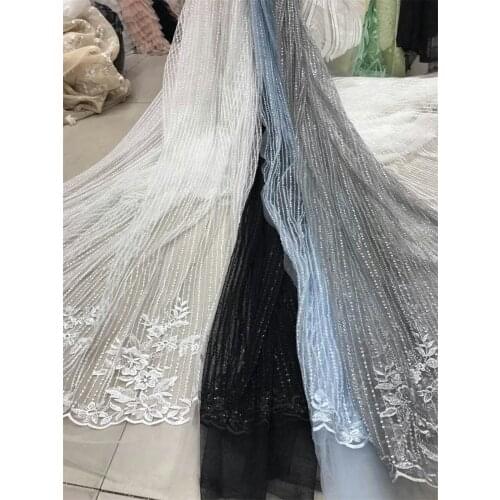 Latest African Laces 2017 Fushia Pink Bridal Tulle Fabric, White Blue Gray black Lilac Embroidered Tulle Lace Fabric