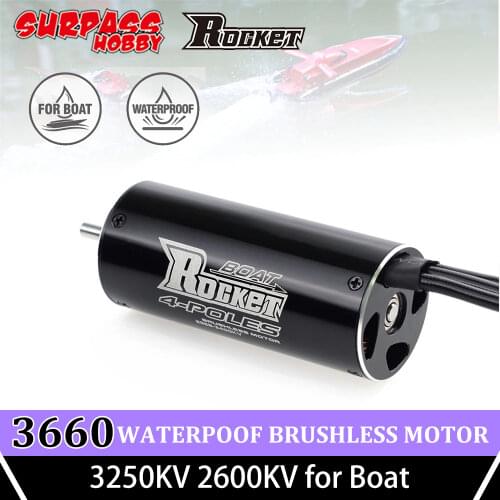 SURPASS HOBBY Rocket Brushless Motor 3660 3250 2600KV Waterproof 800mm-1000mm for RC Boat Car Traxxas Blast Feilun Trx4 Defender