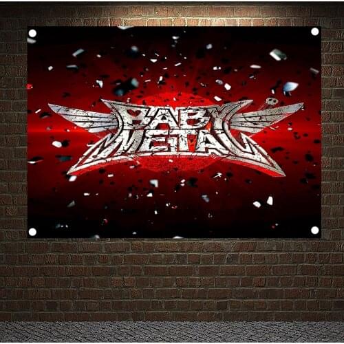 Rock and Roll BABYMETAL Pop Band Team Logo Concert Posters Flag Banner Popular Music Painting KTV Bar Cafe Wall Decoration