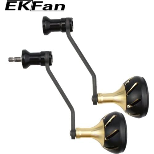 EKfan New design length 72MM carbon fibre Spinning Handle + 38MM alloy knob For S/D Type Reel Fishing Tackle Accessory