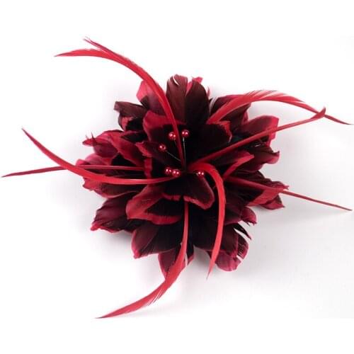 Headdress Pin Head Feather Flower NEW Brooch Fashion Breastpin Wedding Hairpins Bride Accessories Party Decoration Plumes