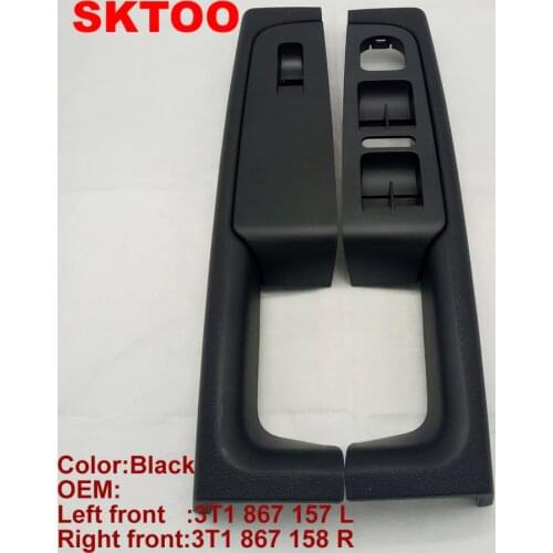 SKTOO For Skoda Superb door handle front left and right door armrest box inner handle frame, the lifter switch box black