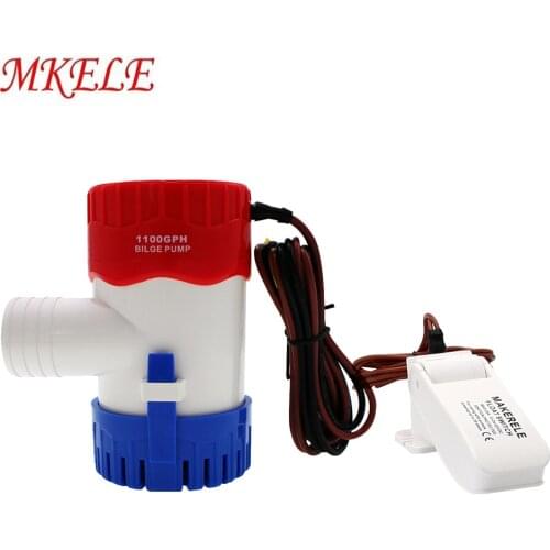 Bilge Pumps MKBP-G1100-12 12V 1100GPH Car Pumps Submersible Boat Marine Bilge Water Pump or Float Switch Combination Suit