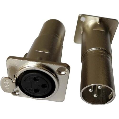 High quality 20pcs/lot Brand New Genuine KUILONG NA3FDM 3 Pin XLR Female to XLR Male FeedThru Adapter For D Panel Mounting