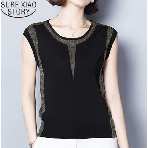 Women Shirt 2021 Ladies Tops Sleeveless Solid O-Neck Womens Clothing Shirts Shirt Black Tops T Shirt Women Clothes 4348 50