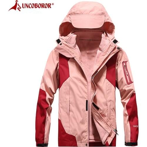 Winter Fleece Snow 2 in 1 Jackets Women Parkas Coat Thick Warm Hooded Coats Waterproof Windproof Tourism Jackets Female Overcoat