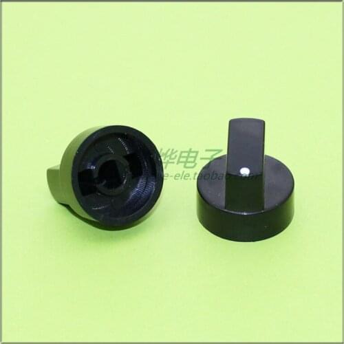 10 pieces 24.5*17MM black plastic knob potentiometer knob speed control knob Flower axis inner hole 6MM