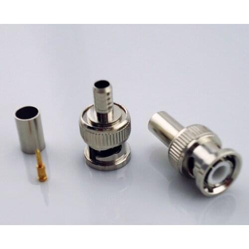 100PCS/Lot CCTV Products Accessories BNC Male Crimp Type Connector For RG58 RG59 Coaxial Cable For CCTV Camera System BNC-102