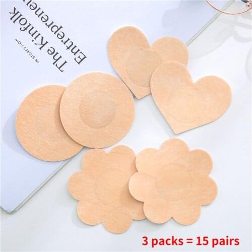3 Packs = 15 Pairs Nipple Shield Adhesive Woman Chest Stickers Breast Nipple Cover Patch Pasties Disposable Invisible Sticky Bra