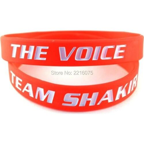 300pcs The Voice Team Shakira silicone wristband rubber bracelets free shipping by DHL express