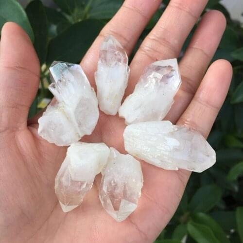 6 Pcs Natural Rough Quartz Crystal Gemstone Seed Meditation Reiki Healing Rock Crystal Gemstone Flower Specimen Jewelry Making