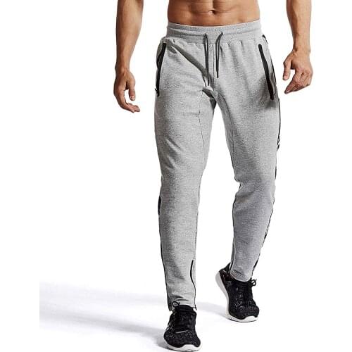 AIMPACT Slim Fit Cotton Sweatpants Athletic Gym Tapered Jogger Pants Running Fitness Trousers Zipper Bottom Leg Pants for Men