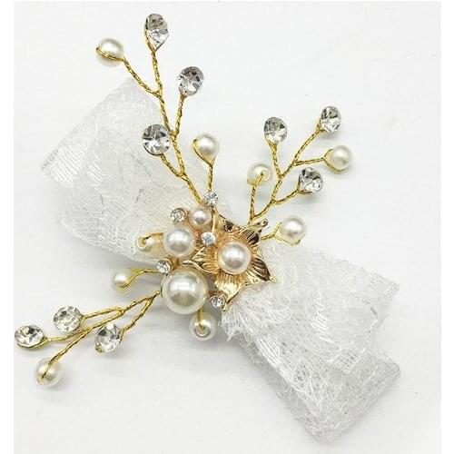 White Pink Pearl Bows Hair Clips Bling Barrettes Rhinestone Hairdressing Hairpins Hair Styling Accessories Tools For Girls Kids