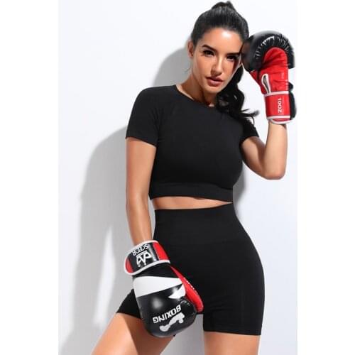 Seamless Women Vital Yoga Set Workout Shirts Sport Pants Gym Clothing Short Crop Top High Waist Running High Waist Shorts Set