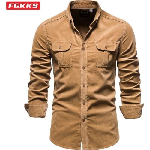 Мужские вельветовые рубашки FGKKS China At AliExpress