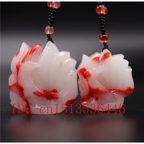 Chinese Colorful Jade Seven-tailed Fox Pendant Necklace Jewellery Hand-Carved Relax Healing Women Man Luck Gift Free Rope P17