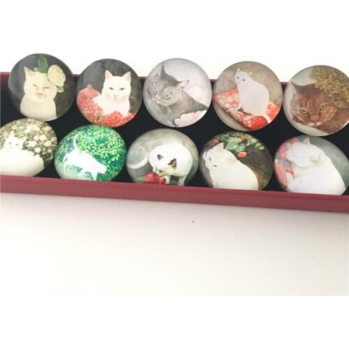 Free shipping (12pcs/lot) Lovely Cat Fridge Magnet Kawaii Animal message sticker Cat Magnet Home/Kitchen Decor Cat lover gifts
