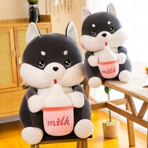 Stuffed Animal Plush Toys 45cm Baby Bottle Husky Doll Plush Toy for Toddlers