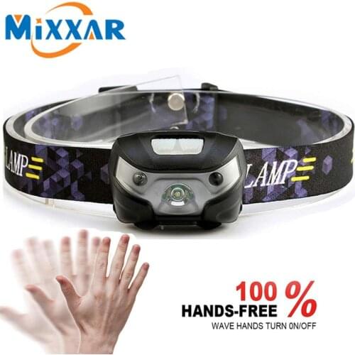 ZK20 Dropshipping LED Headlamp Body Motion Sensor Headlight Mini USB Rechargeable Led Flashlight for Camping Bicycling Light